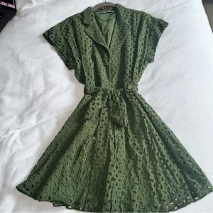 ZARA Eyelet Shirt Dress